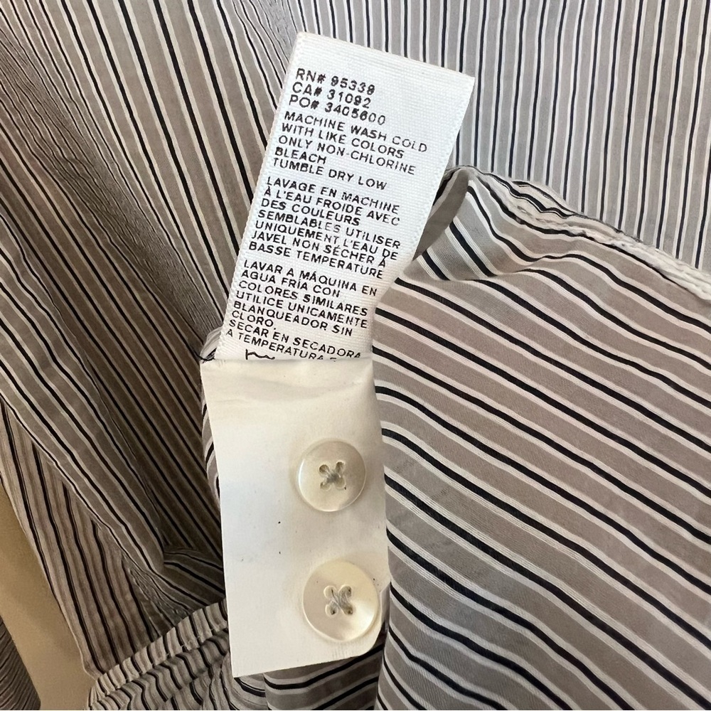 James Perse Los Angeles Shirt Dress Grey Stripe 1 Small Minimalist Contemporary - Picture 6 of 7